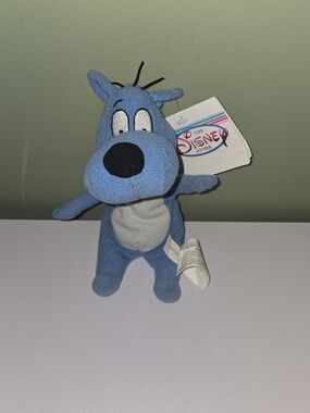 Vintage 90s Disney Store Doug Porkchop Dog Mini Bean Bag Plush NWT 8"